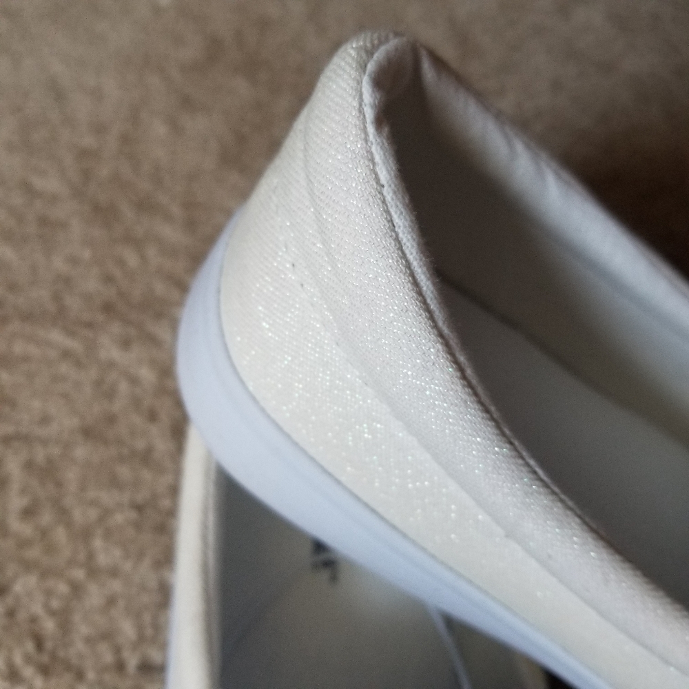 Iridescent silver flip sequin glitter canvas slip - Picture 2 of 12